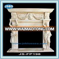 Luxury Design Hand Carved Natural Stone Carved Statues Kamin Fireplace Mantel