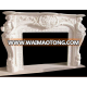 Indoor white marble fireplace, Stone fireplace mantel